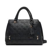 Luxe Satchel Handtassen Guess , Black , Dames