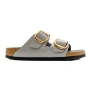 Grijze Glanzende Leren Sandalen Collectie Ss25 Birkenstock , Gray , Da...