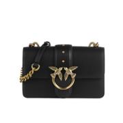 Zwarte Flap Tas met Love Birds Pinko , Black , Dames