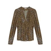 Elegante Top met Stijlvolle Touch Isabel Marant Étoile , Brown , Dames