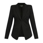 Blazer met open revers Emporio Armani , Black , Dames