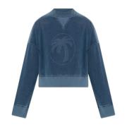 Sweatshirt met logo Palm Angels , Blue , Dames