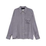 Navy Blue Button-Up Shirt Khaite , Blue , Dames