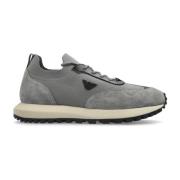 Sneakers met logo Emporio Armani , Gray , Heren