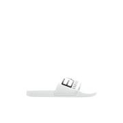 Rubberen slides met logo Emporio Armani EA7 , White , Heren