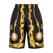 Zijden shorts Versace , Black , Heren