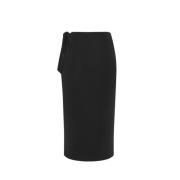 Elegante Zwarte Rok Saint Laurent , Black , Dames