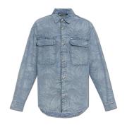 Denim overhemd Palm Angels , Blue , Heren