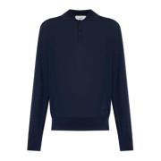 Wollen Polo Trui Ami Paris , Blue , Heren