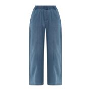 Jeans met logo Palm Angels , Blue , Dames