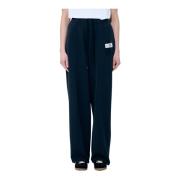 Logo Patch Katoenen Track Pants MM6 Maison Margiela , Black , Dames