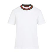 Web Detail T-shirt Gucci , White , Dames