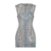 Denim Mini Jurk met Vuile Effect Acne Studios , Blue , Dames