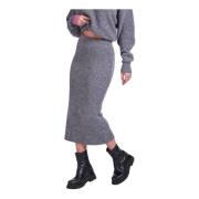 Gebreide Maxi Rok Fw25 Collectie 4Giveness , Gray , Dames