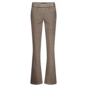 Poppy Flared Studio Print Broek Lady Day , Beige , Dames