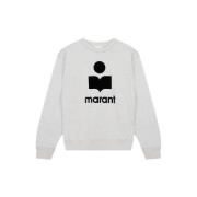 Logo Geborduurde Sweatshirt in Ecru Isabel Marant , Beige , Heren