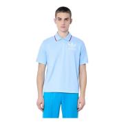 Logo Motif Polo Shirt Adidas , Blue , Heren