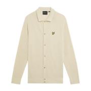 Mid Knits Linnenmix Gebreid Overhemd Lyle & Scott , Beige , Heren