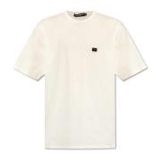 T-shirt met logoplaatje Dolce & Gabbana , Beige , Heren