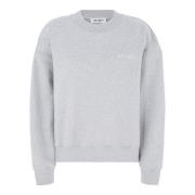 Grijze Geribbelde Crewneck Sweater Logo The Attico , Gray , Dames