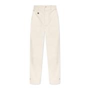 Katoenen broek met stiksels Dolce & Gabbana , Beige , Heren