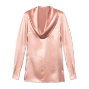 Zijden top met gedrapeerde halslijn Dolce & Gabbana , Pink , Dames