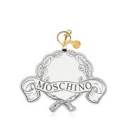 Leren sleutelhanger Moschino , White , Heren