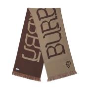 Jacquard Logo Wollen Sjaal Rechthoekig Ontwerp Burberry , Beige , Here...