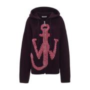 Anker Rits Hoodie Paars JW Anderson , Purple , Dames