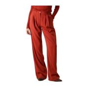 Rust Hoge Taille Rechte Pijp Broek Ydence , Red , Dames