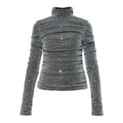 Top met lurex draad en pailletten Dolce & Gabbana , Gray , Dames