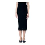 Zijde Blend Kant Rok The Row , Black , Dames