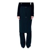 Gestreepte Rok Overlay Pantalons Jean Paul Gaultier , Black , Dames