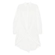 Witte Overhemdjurk met Gebogen Zoom Yohji Yamamoto , White , Heren