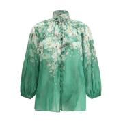 Zijden blouse met ballonmouwen Zimmermann , Multicolor , Dames