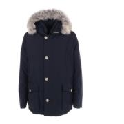 Heren Technische Jas met Afneembare Bontkraag Woolrich , Blue , Heren