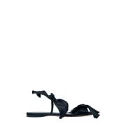 Knoopdetail Leren Sandalen The Row , Black , Dames