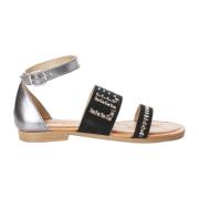 Moderne platte sandalen met metalen details Liu Jo , Black , Dames