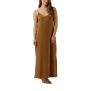 Roest Midi Jurk Elegante Stijl My Essential Wardrobe , Brown , Dames