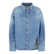 Blauwe Geborduurde Denim Jas The Attico , Blue , Dames