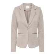 Herringbone Blazer Jas Ichi , Gray , Dames