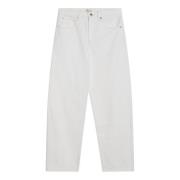 Low Slung Barrel Regular Jeans Frame , White , Dames