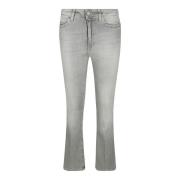 Grijze Katoenen Denim Jeans met Logo Dondup , Gray , Dames