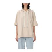 Hoodie van katoen met borduurwerk Dondup , Beige , Dames