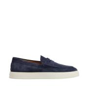 Suède Mocassin met Handstiksel Tod's , Blue , Heren