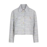 Blauwe Tweed Blazer Jas Esqualo , Blue , Dames