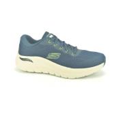 Blauw Lycra Runner Sneakers voor Heren Skechers , Blue , Heren