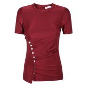 Zachte Viscose Jersey Top Paco Rabanne , Red , Dames