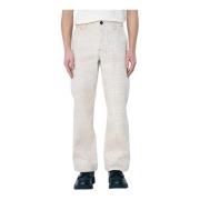 Katoenen Krokodil-geëmbosseerde Straight-Leg Broek Jacquemus , Beige ,...