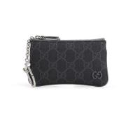 Zwart stalen GG Supreme textiel sleuteletui Gucci , Black , Heren